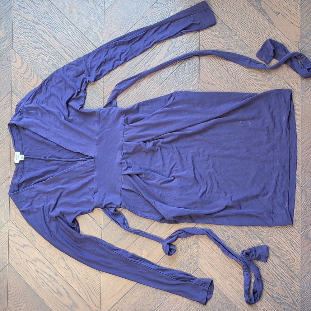 Aritzia WILFRED | Purple Long Seeve Dress | V-Neck Wrap Dress | Size XS
